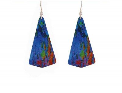 Water Lilly Blue Aluminium Earrings