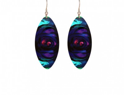 Rose purple earrings