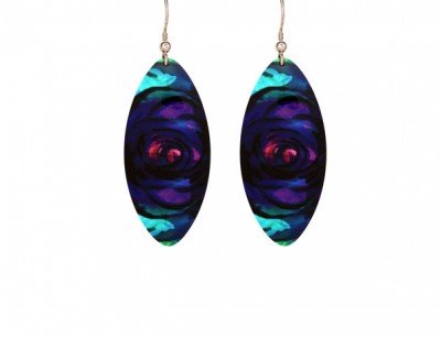 Rose purple earrings