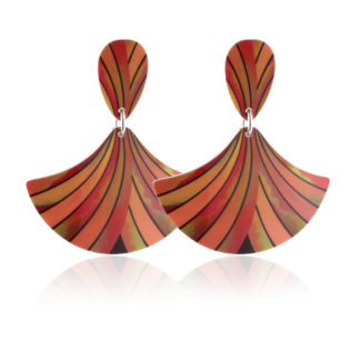 Ribbon Orange Earrings