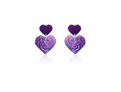 Amour Purple aluminium earrings