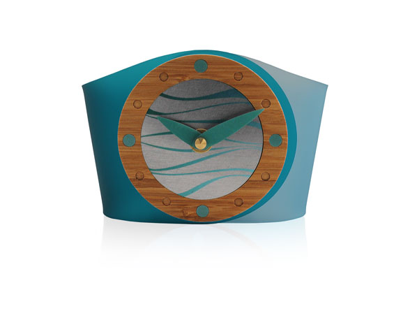 Wave-Turquoise Desk Clock-Front Wave-Turquoise Desk Clock-Front